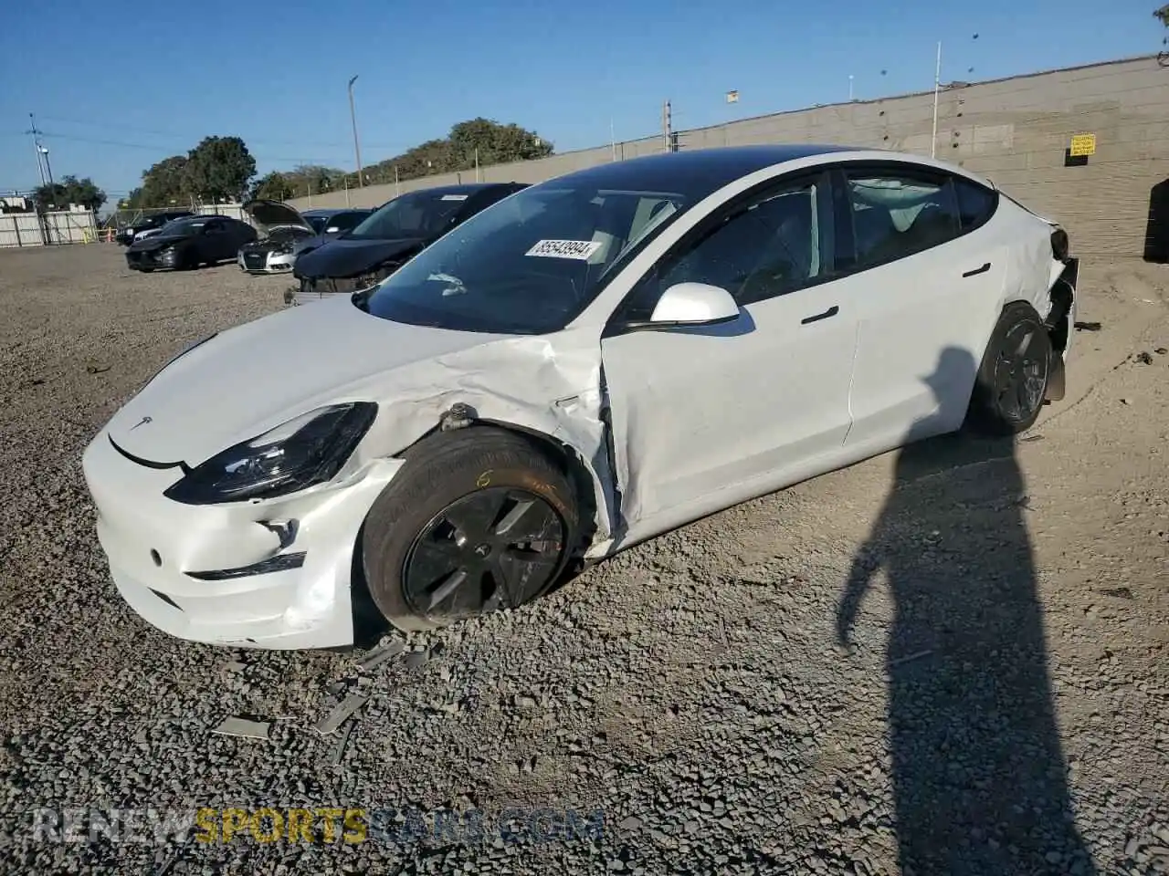 1 Photograph of a damaged car 5YJ3E1EA8PF593141 TESLA MODEL 3 2023