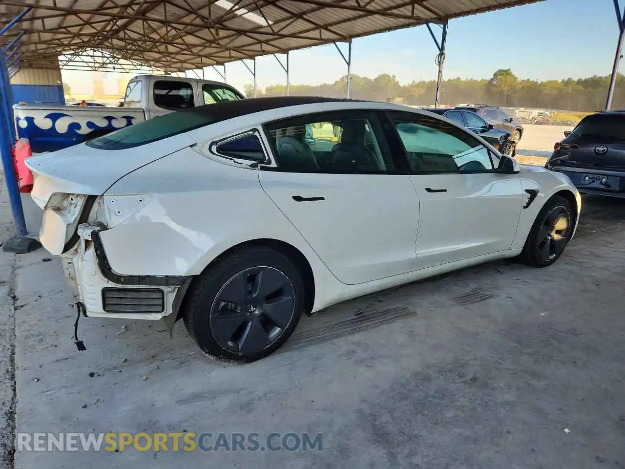 3 fotografías del automóvil dañado 5YJ3E1EAXPF399758 TESLA MODEL 3 2023