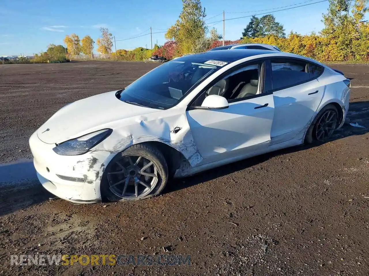 1 Photograph of a damaged car 5YJ3E1EAXPF482462 TESLA MODEL 3 2023