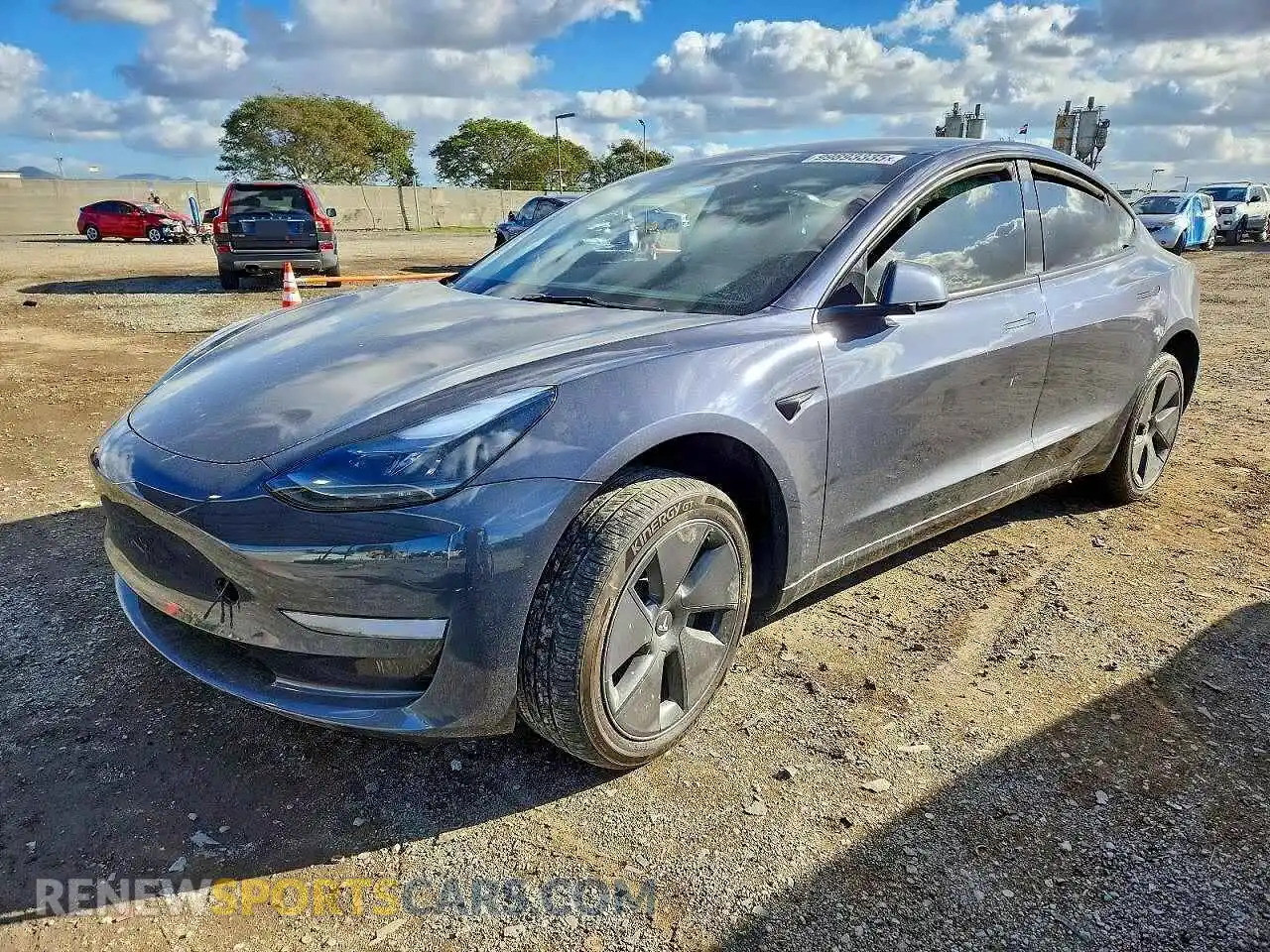 1 Photograph of a damaged car 5YJ3E1EB0PF593272 TESLA MODEL 3 2023