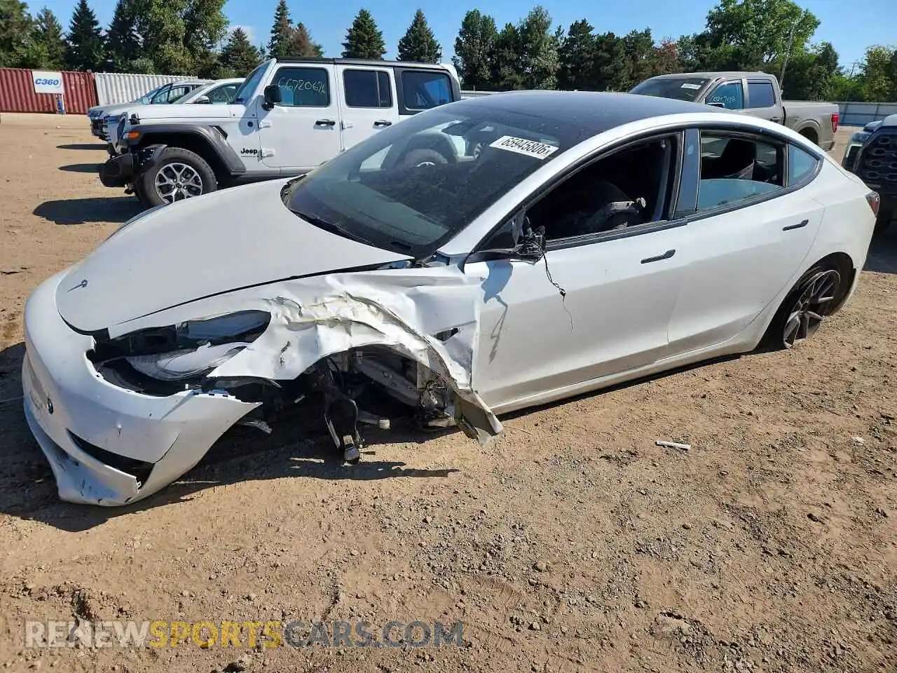 1 Photograph of a damaged car 5YJ3E1EB0PF611088 TESLA MODEL 3 2023