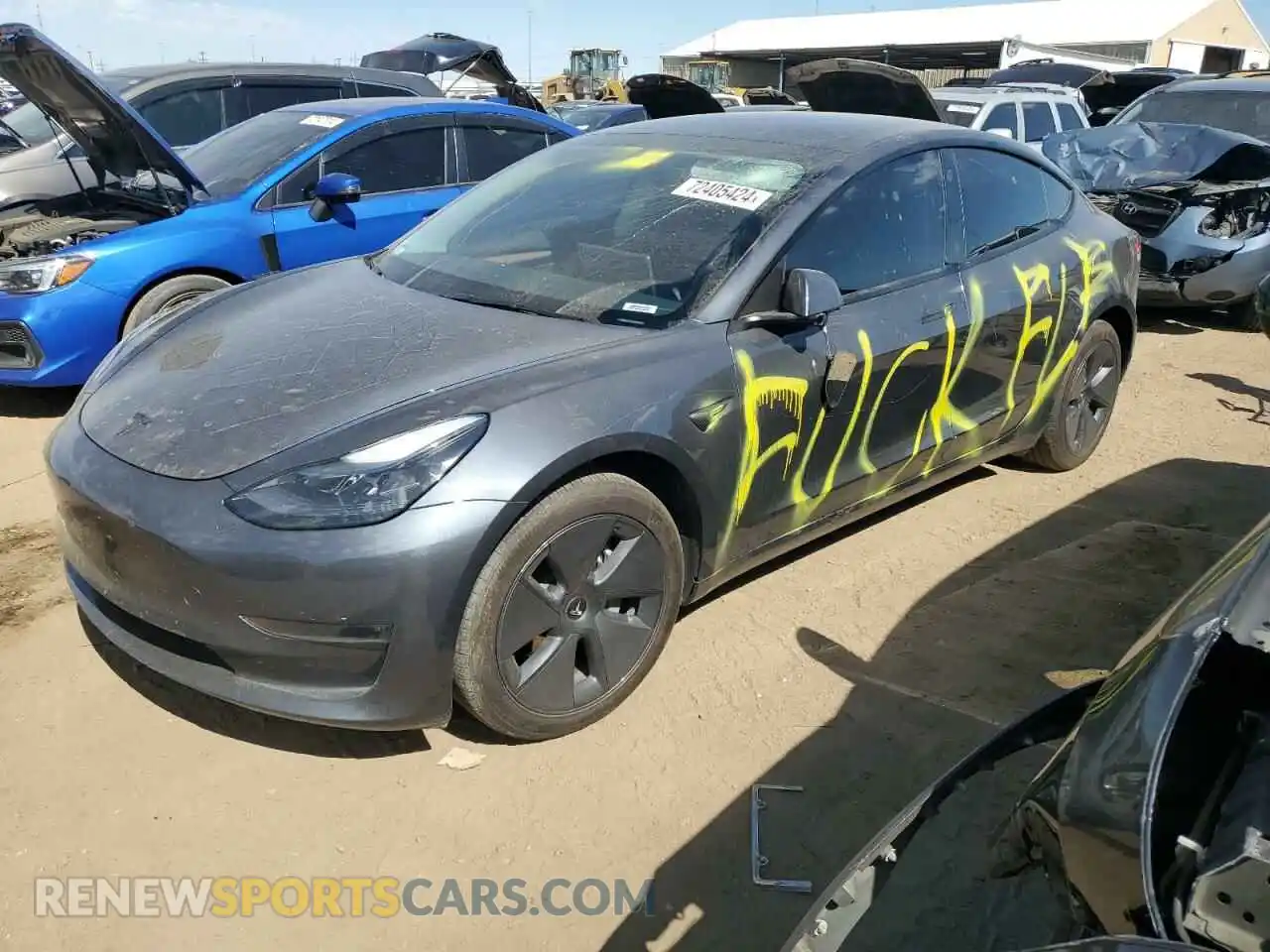 1 Photograph of a damaged car 5YJ3E1EB1PF688455 TESLA MODEL 3 2023