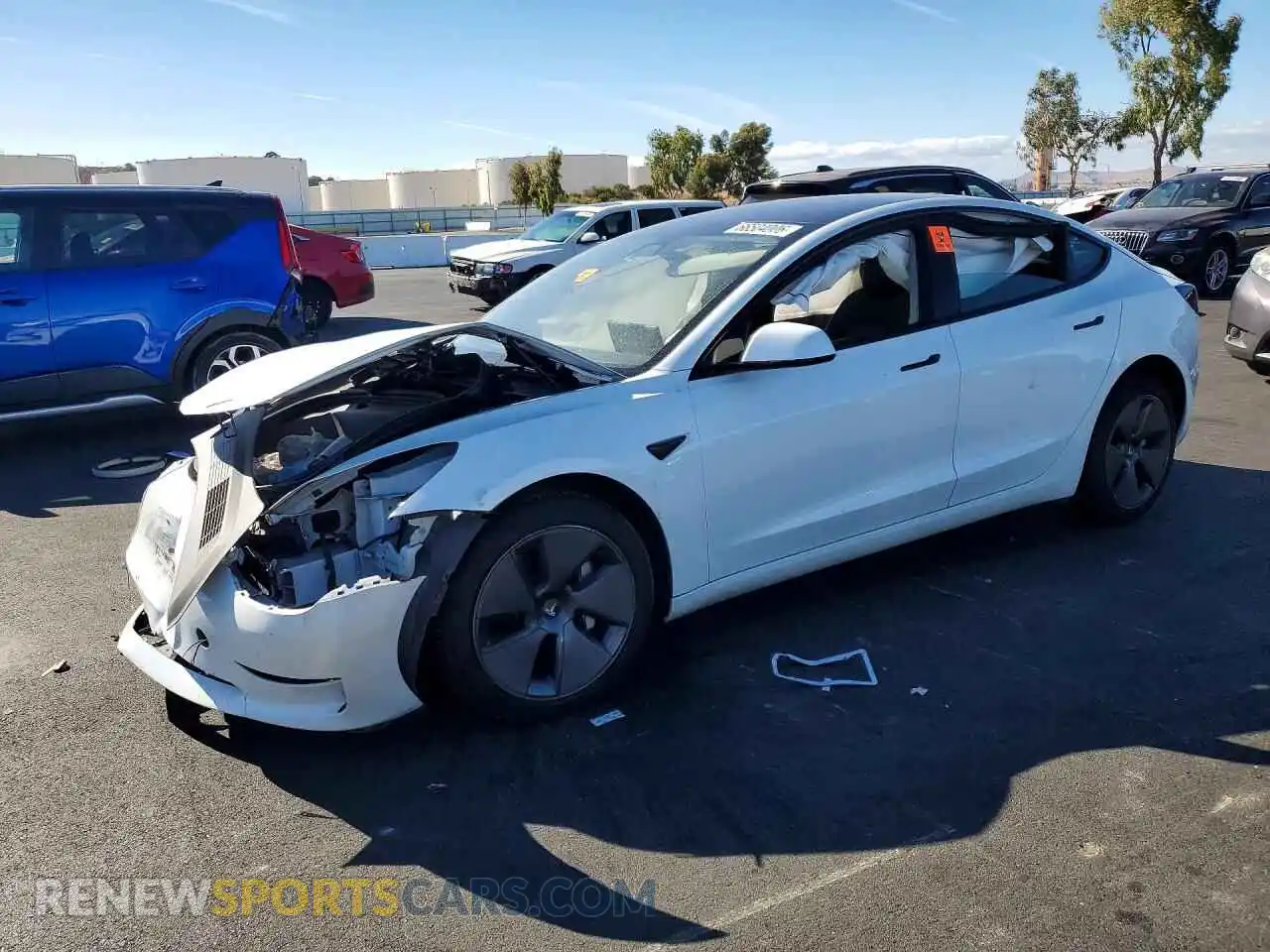 1 Photograph of a damaged car 5YJ3E1EB2PF608645 TESLA MODEL 3 2023