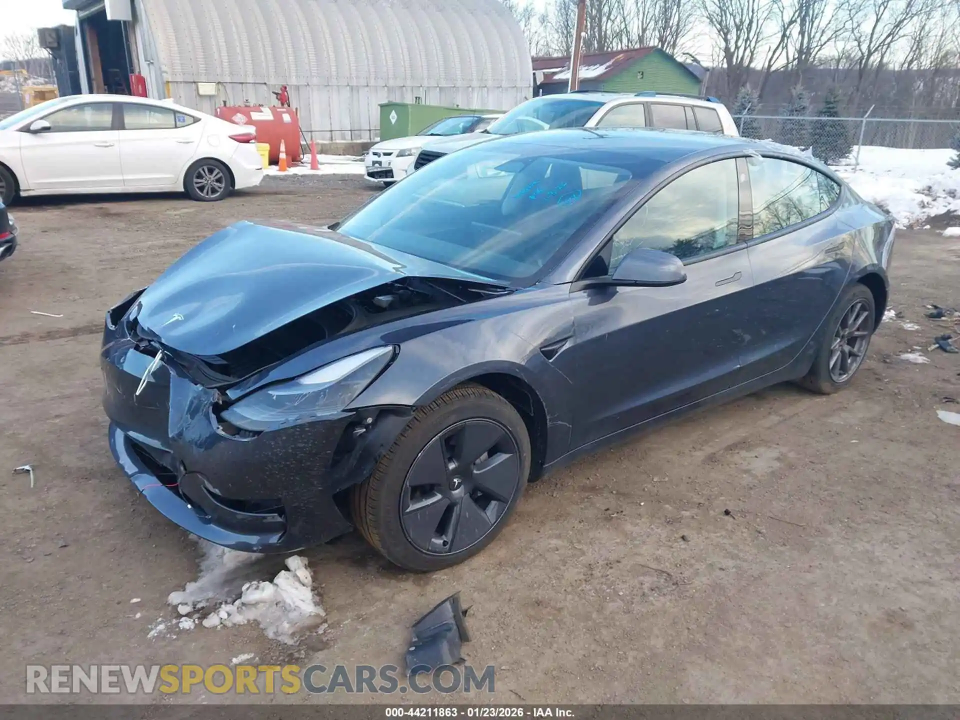 2 fotografías del automóvil dañado 5YJ3E1EB3PF633862 TESLA MODEL 3 2023