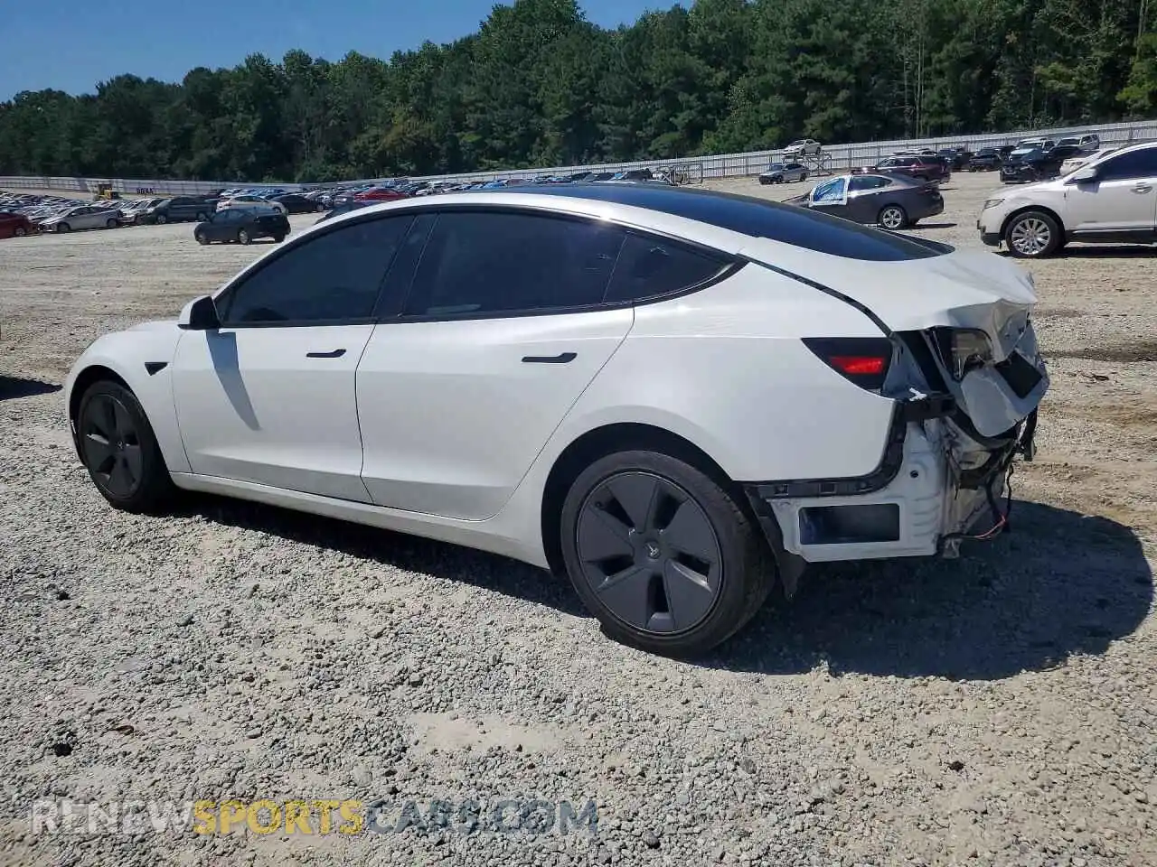 2 fotografías del automóvil dañado 5YJ3E1EB7PF389441 TESLA MODEL 3 2023