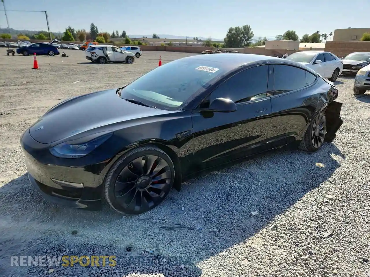 1 Photograph of a damaged car 5YJ3E1EC0PF631530 TESLA MODEL 3 2023