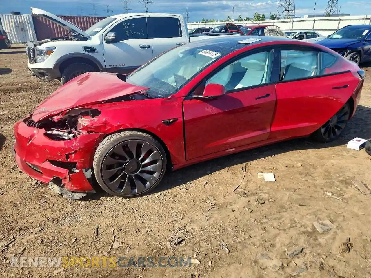 1 Photograph of a damaged car 5YJ3E1EC1PF397575 TESLA MODEL 3 2023