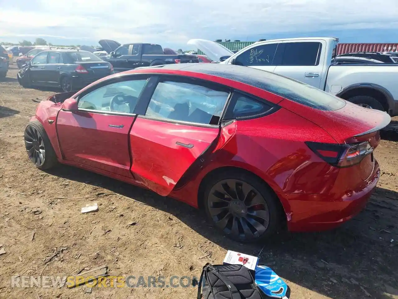 2 Photograph of a damaged car 5YJ3E1EC1PF397575 TESLA MODEL 3 2023