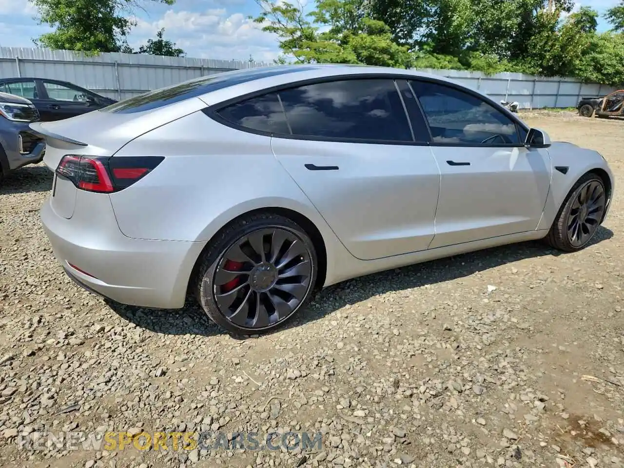 3 fotografías del automóvil dañado 5YJ3E1EC1PF412298 TESLA MODEL 3 2023