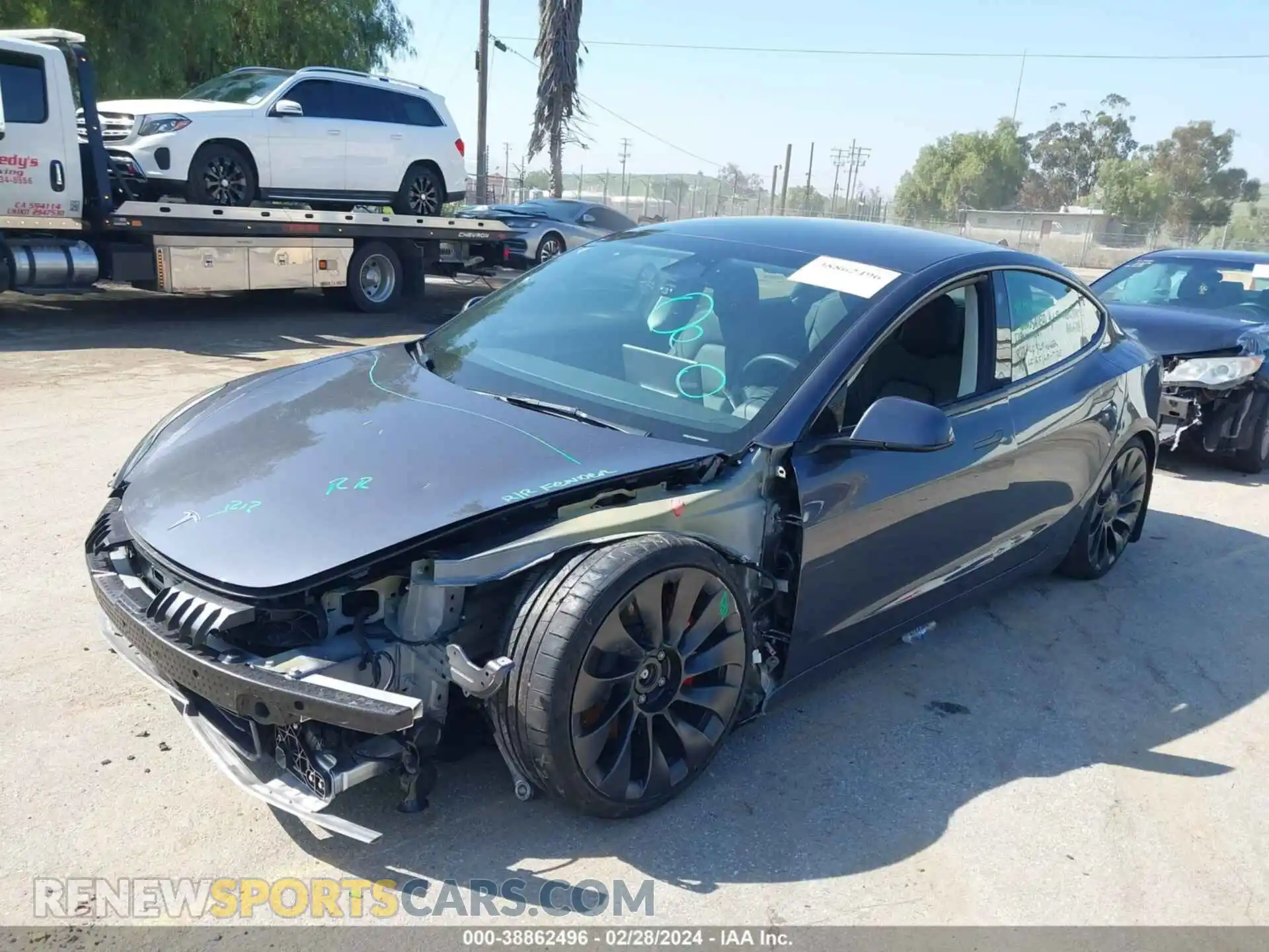 2 Photograph of a damaged car 5YJ3E1EC1PF467625 TESLA MODEL 3 2023