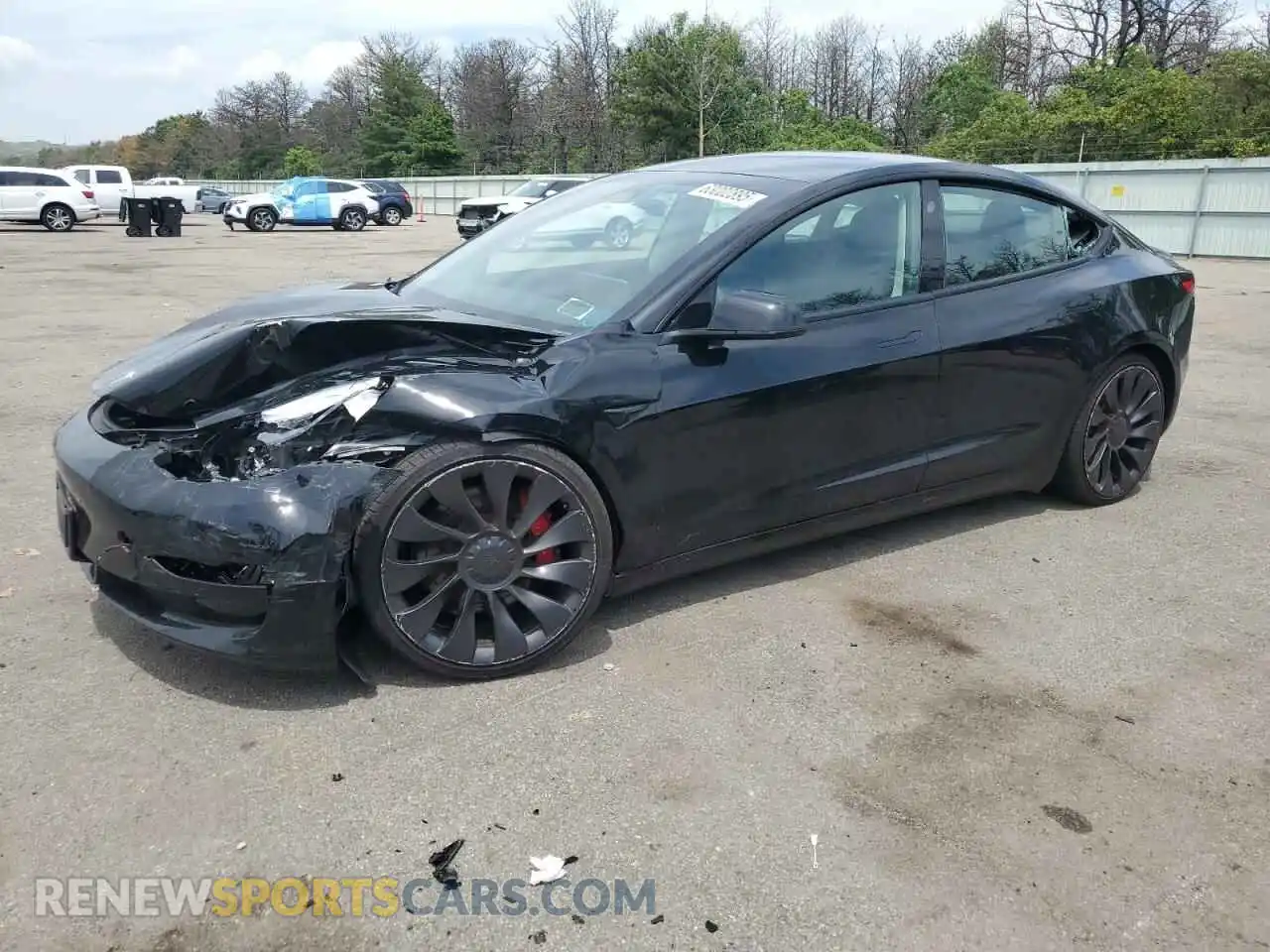 1 Photograph of a damaged car 5YJ3E1EC3PF628122 TESLA MODEL 3 2023