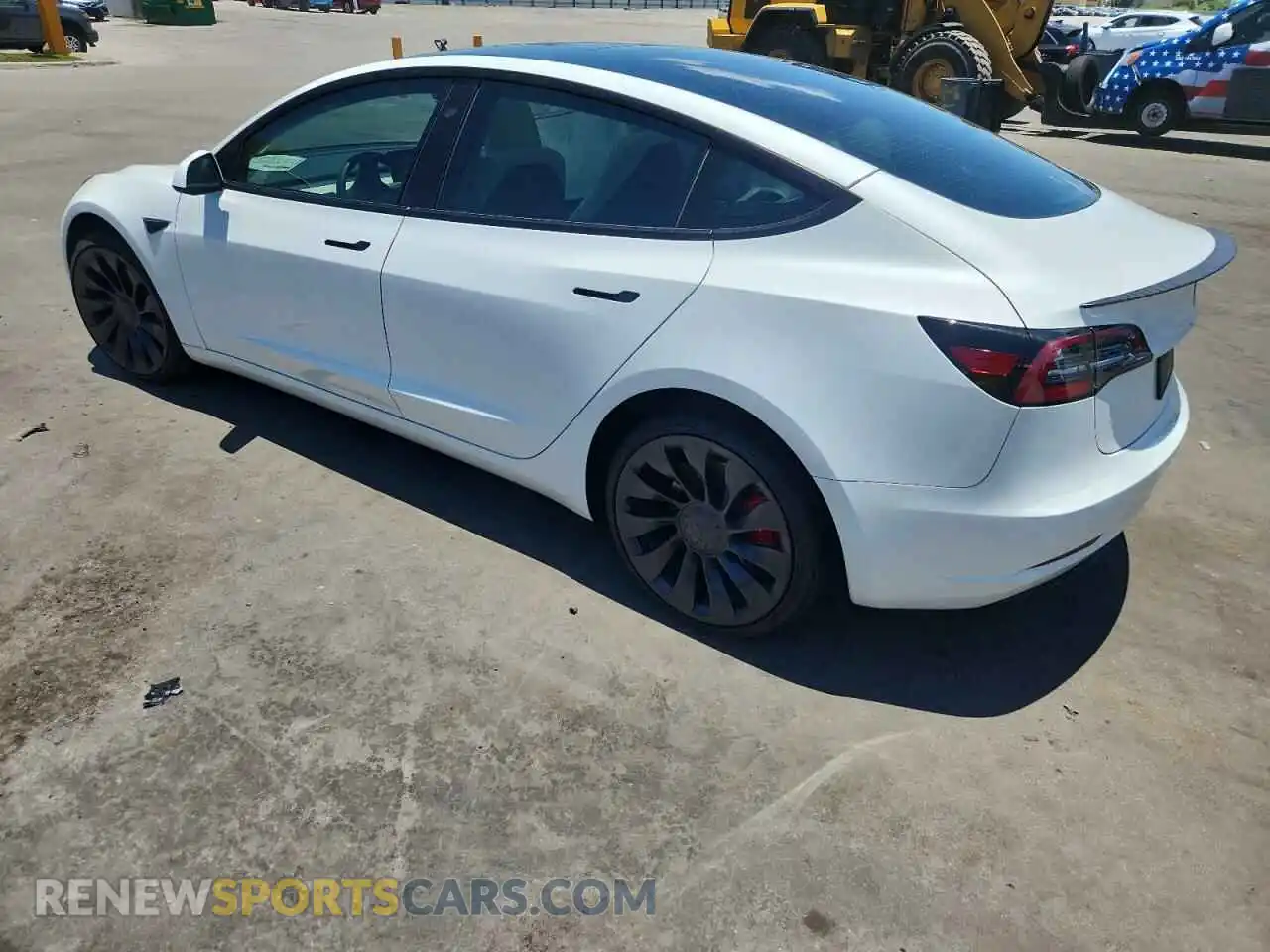 2 Photograph of a damaged car 5YJ3E1EC4PF697529 TESLA MODEL 3 2023