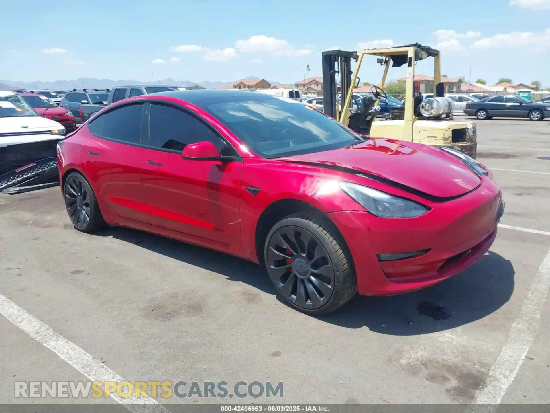 1 Photograph of a damaged car 5YJ3E1EC4PF705466 TESLA MODEL 3 2023