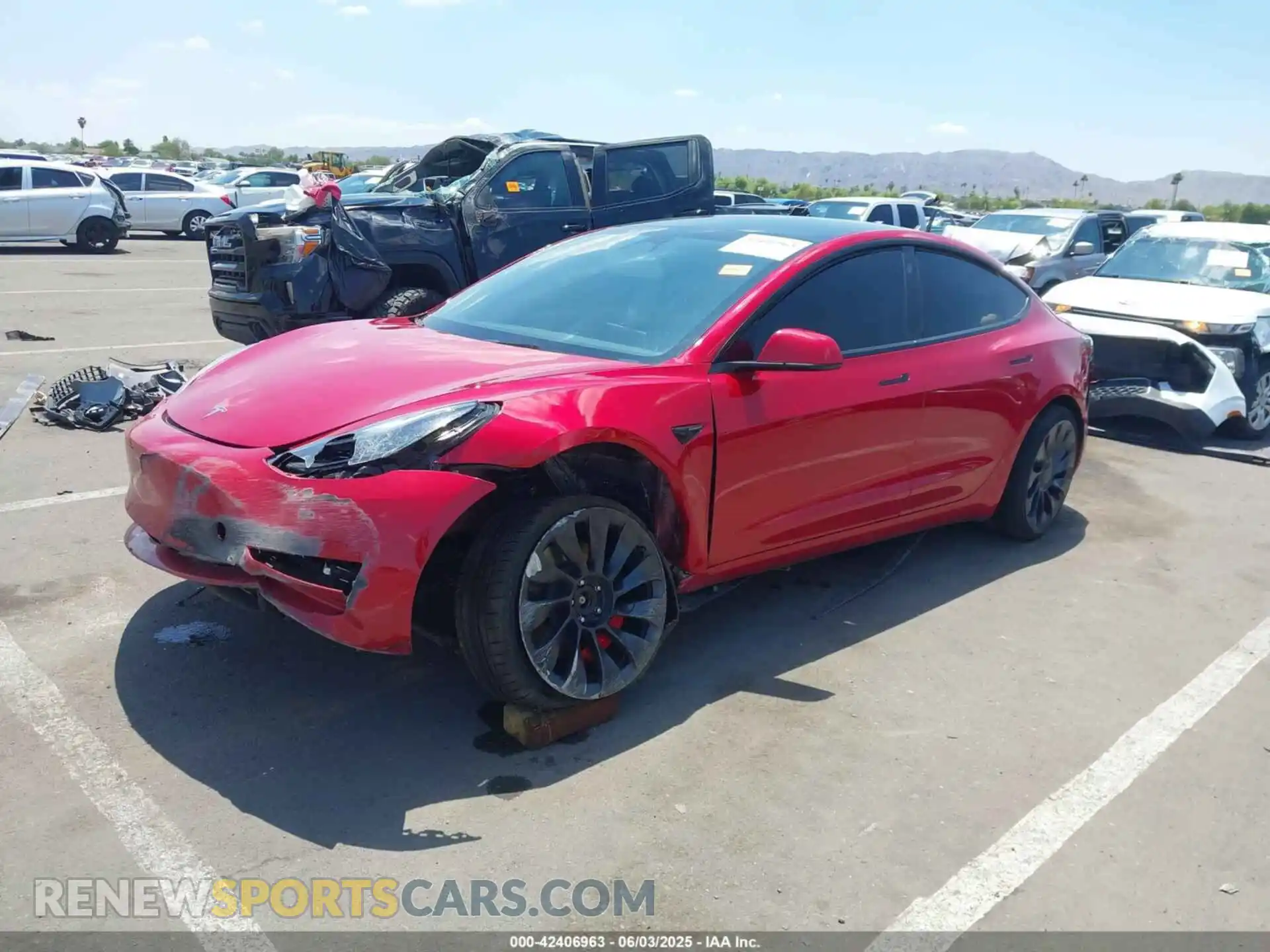 2 Photograph of a damaged car 5YJ3E1EC4PF705466 TESLA MODEL 3 2023
