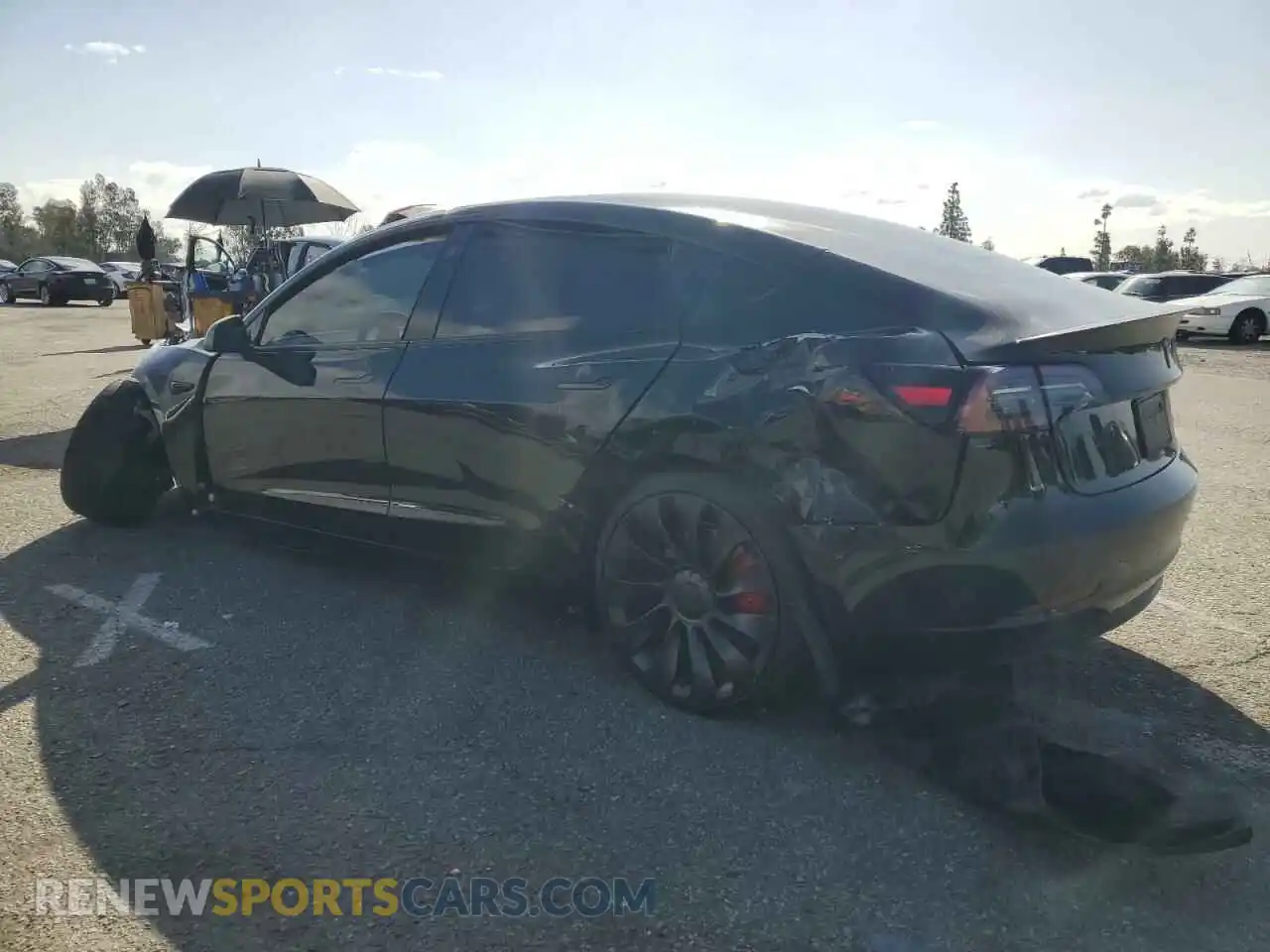 2 Photograph of a damaged car 5YJ3E1EC5PF681114 TESLA MODEL 3 2023
