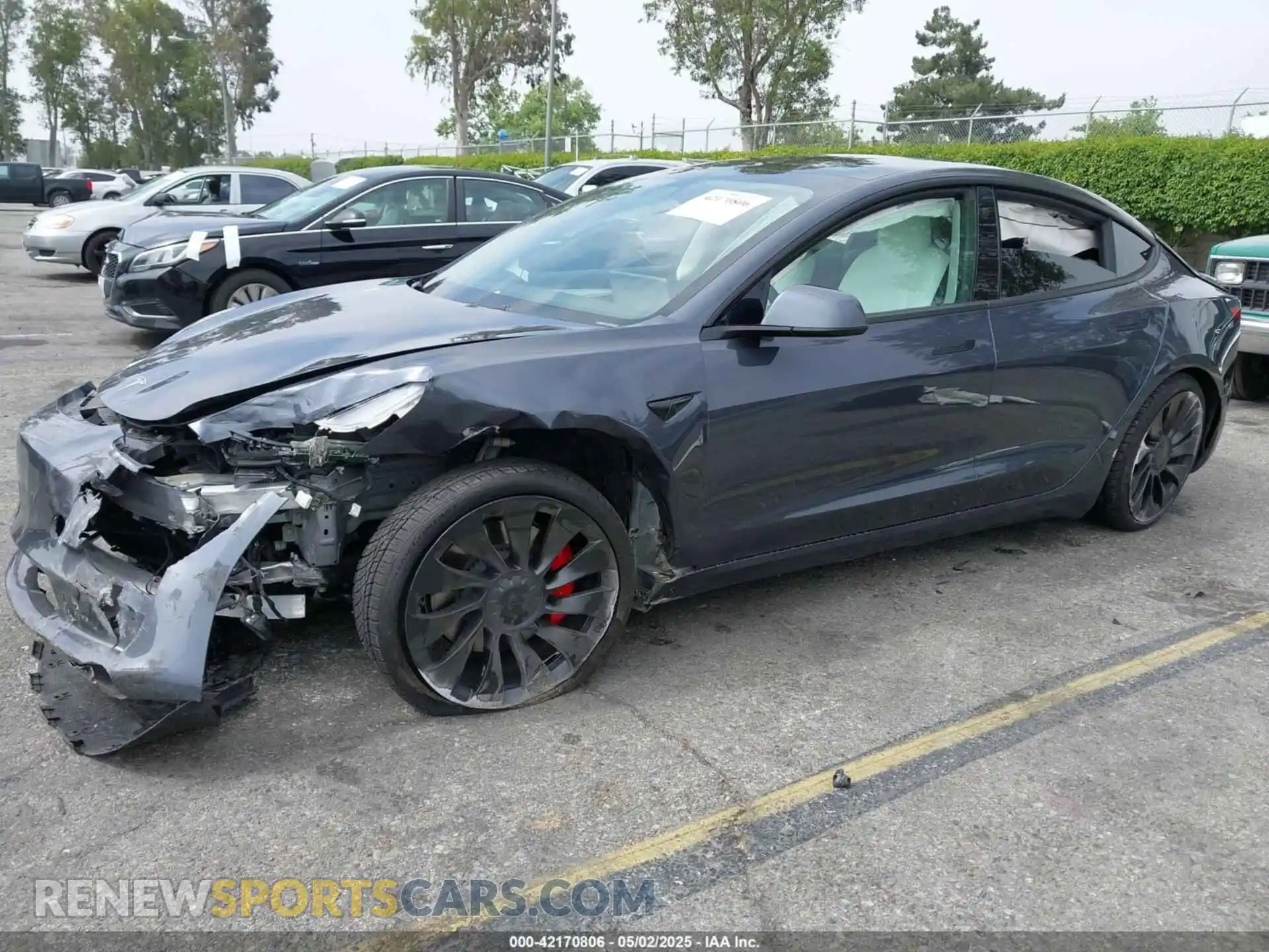 2 fotografías del automóvil dañado 5YJ3E1EC7PF420907 TESLA MODEL 3 2023