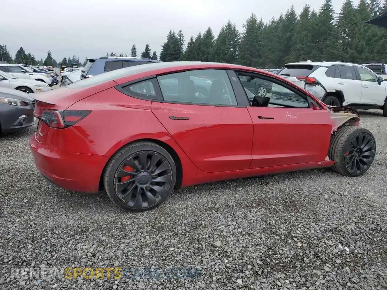 3 Photograph of a damaged car 5YJ3E1EC7PF693815 TESLA MODEL 3 2023