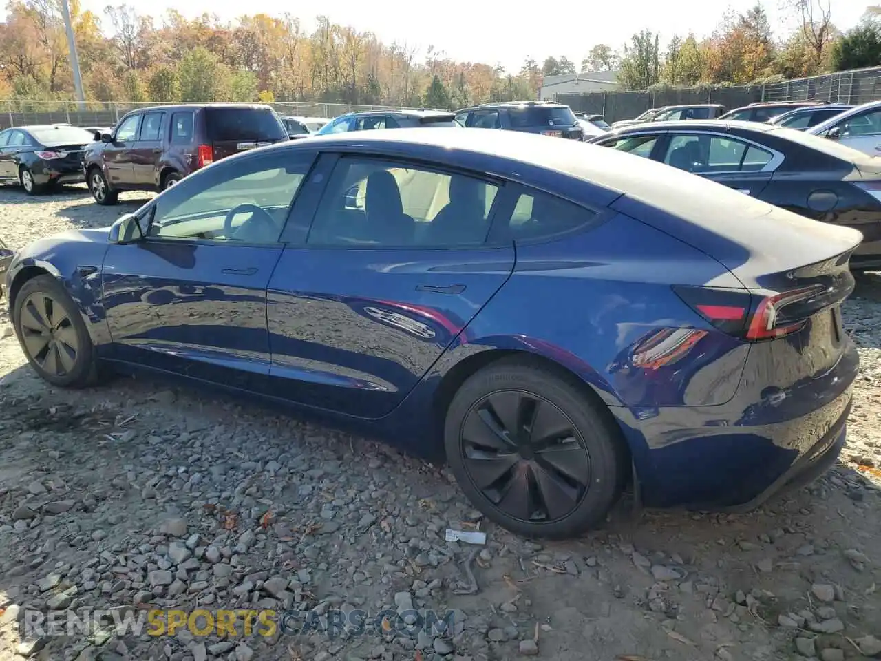 2 Photograph of a damaged car 5YJ3E1EA6RF762687 TESLA MODEL 3 2024