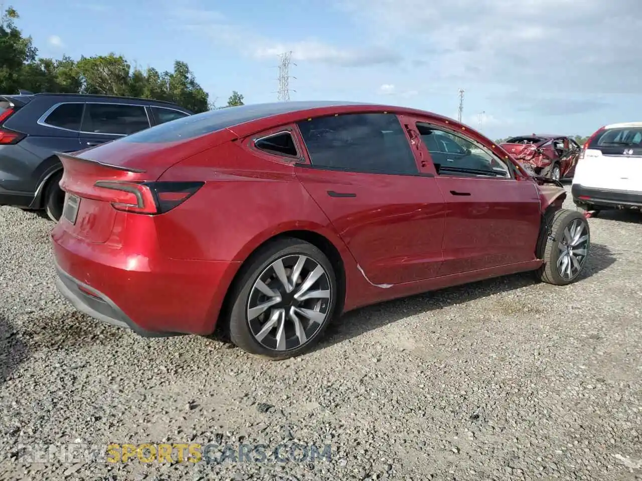 3 Photograph of a damaged car 5YJ3E1EA6RF871022 TESLA MODEL 3 2024