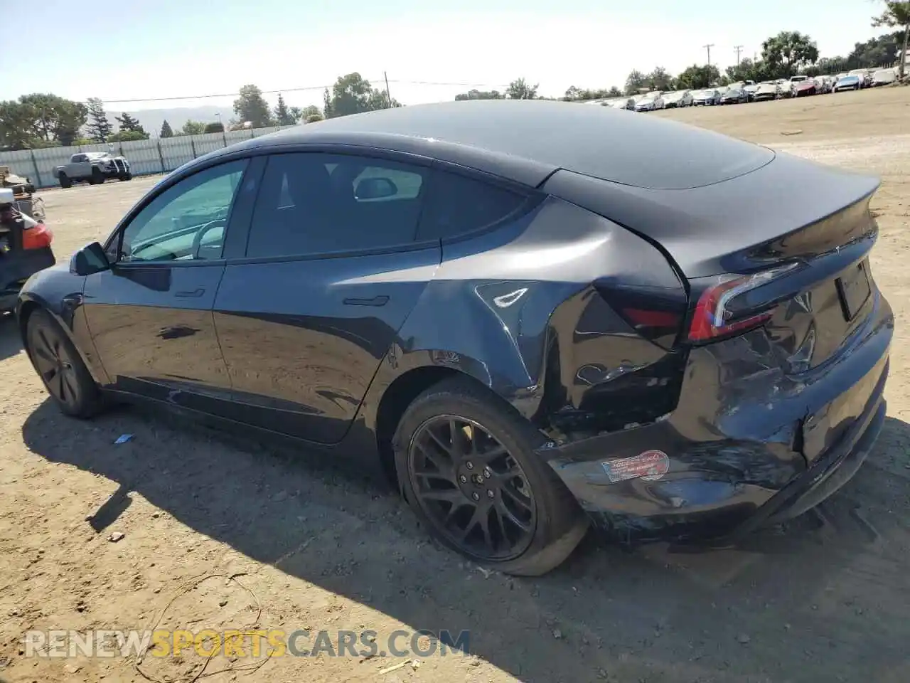 2 Photograph of a damaged car 5YJ3E1EA7RF718679 TESLA MODEL 3 2024