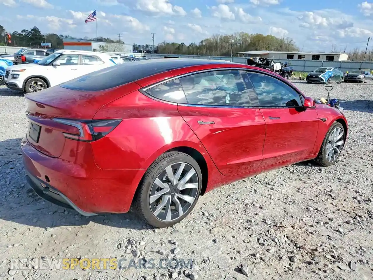 3 fotografías del automóvil dañado 5YJ3E1EA7RF737555 TESLA MODEL 3 2024
