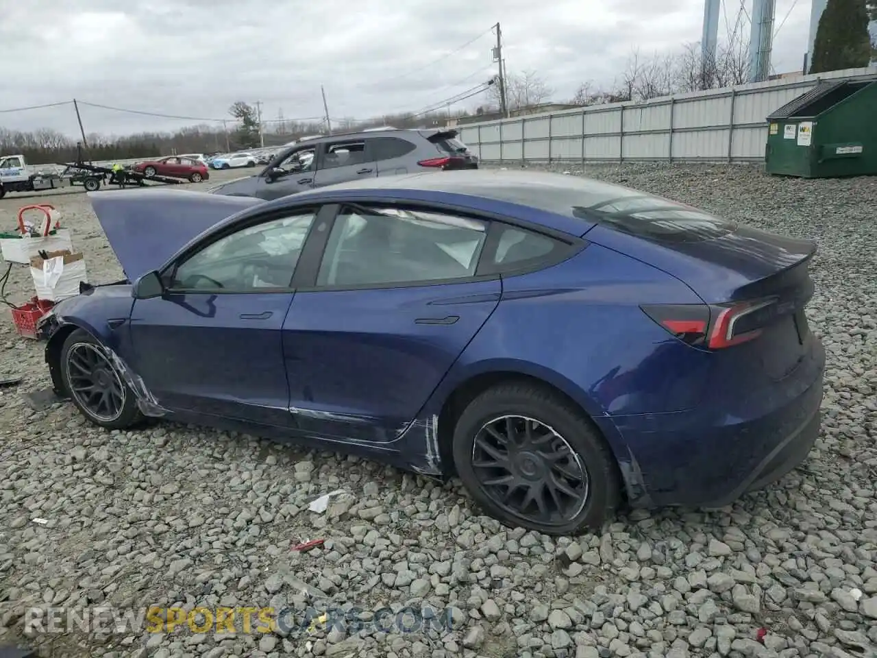 2 Photograph of a damaged car 5YJ3E1EAXRF829940 TESLA MODEL 3 2024