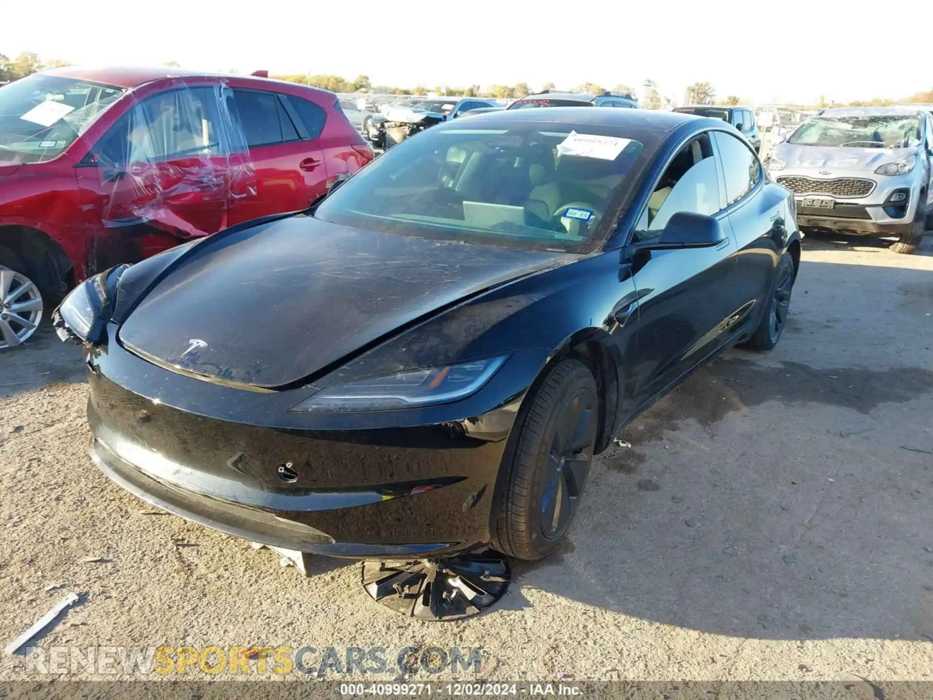 2 fotografías del automóvil dañado 5YJ3E1EB3RF800644 TESLA MODEL 3 2024