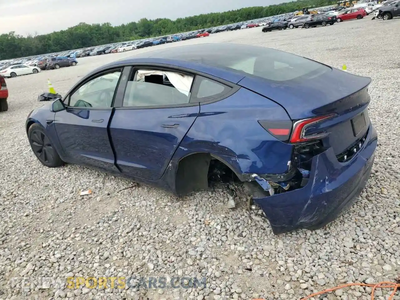 2 Photograph of a damaged car 5YJ3E1EB9RF746492 TESLA MODEL 3 2024