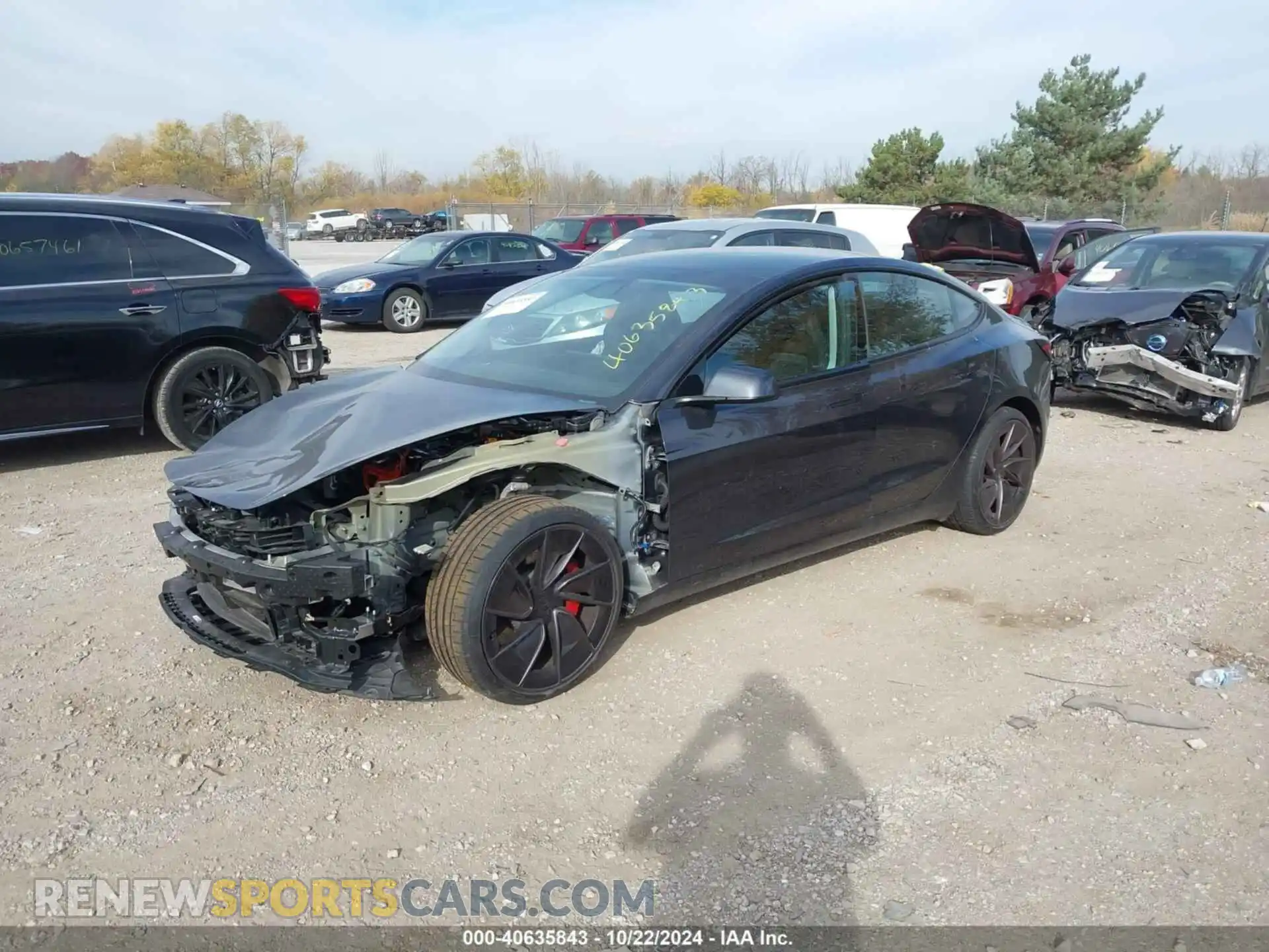 2 Photograph of a damaged car 5YJ3E1ET2RF801101 TESLA MODEL 3 2024