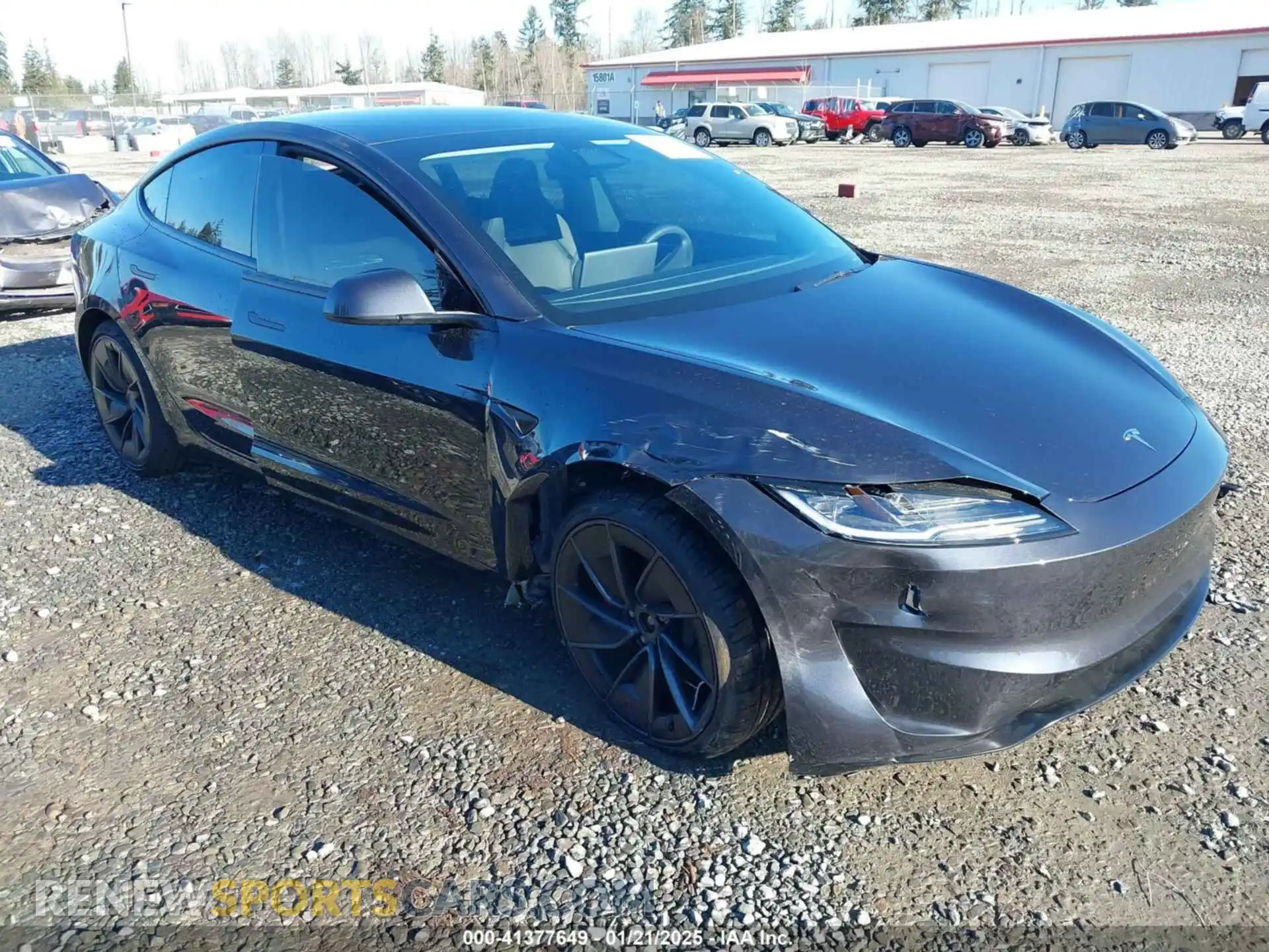 1 Photograph of a damaged car 5YJ3E1ET3RF845978 TESLA MODEL 3 2024