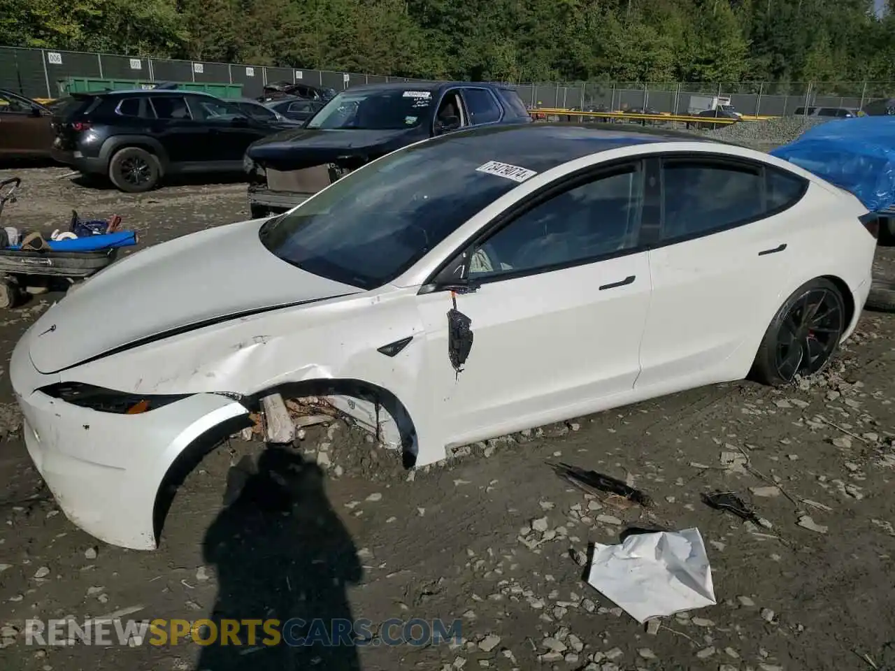 1 Photograph of a damaged car 5YJ3E1ET4RF827439 TESLA MODEL 3 2024