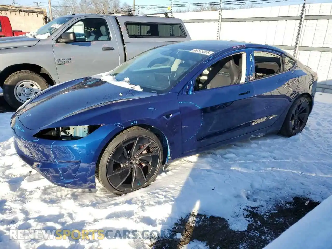 1 Photograph of a damaged car 5YJ3E1ETXRF847128 TESLA MODEL 3 2024