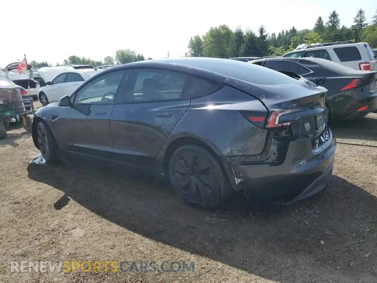 2 fotografías del automóvil dañado LRW3E7EBXRC100763 TESLA MODEL 3 2024