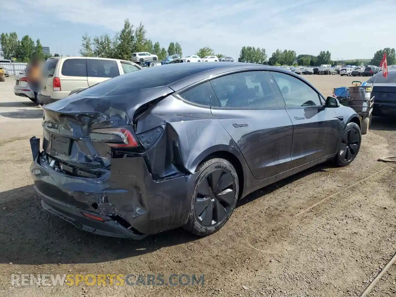 3 fotografías del automóvil dañado LRW3E7EBXRC100763 TESLA MODEL 3 2024