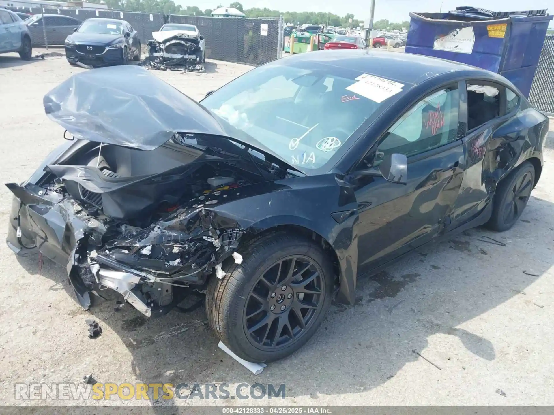 2 Photograph of a damaged car 5YJ3E1EB0SF919659 TESLA MODEL 3 2025