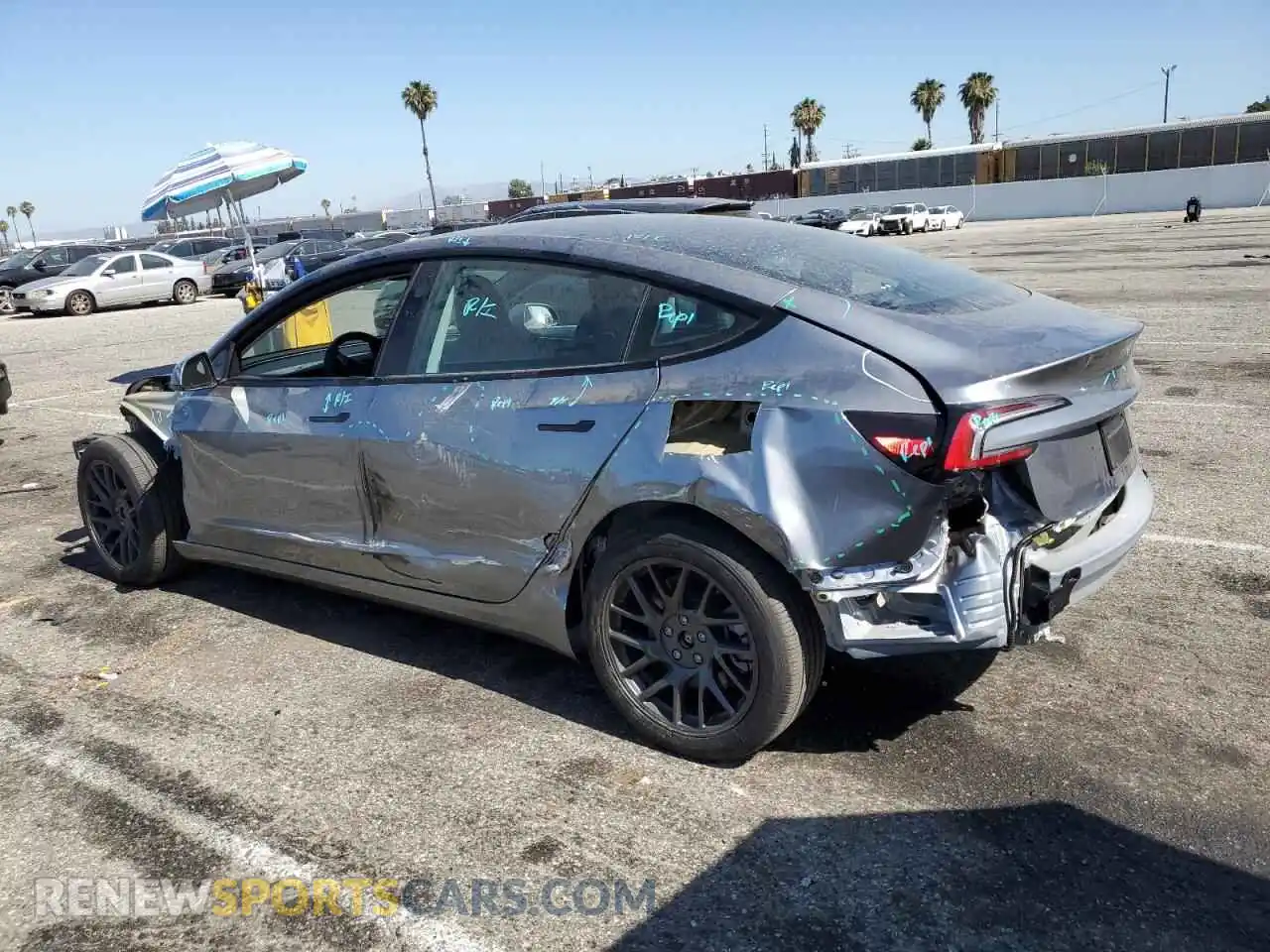 2 Photograph of a damaged car 5YJ3E1EB8SF876091 TESLA MODEL 3 2025