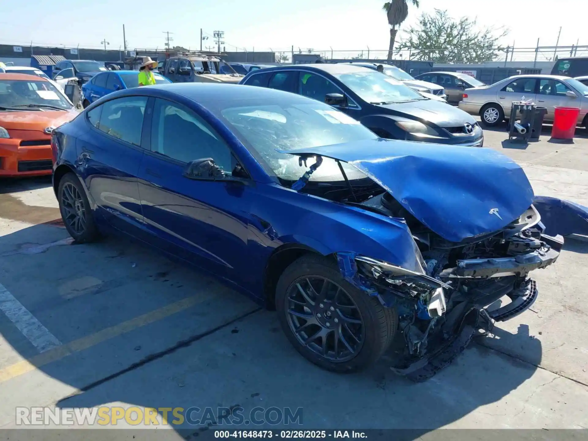 1 Photograph of a damaged car 5YJ3E1EB9SF886175 TESLA MODEL 3 2025