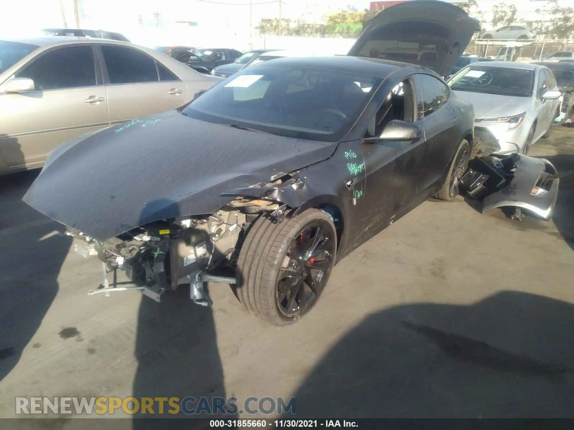 2 Photograph of a damaged car 5YJSA1E44KF331241 TESLA MODEL S 2019