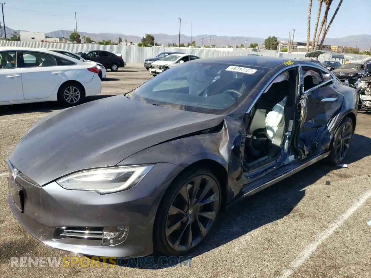 2 Photograph of a damaged car 5YJSA1E25LF402303 TESLA MODEL S 2020