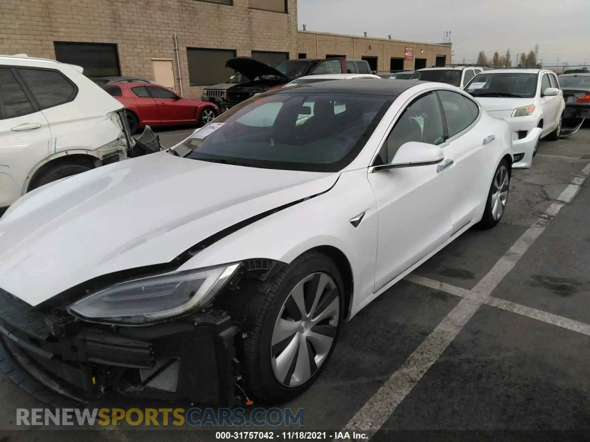 2 Photograph of a damaged car 5YJSA1E22MF425202 TESLA MODEL S 2021