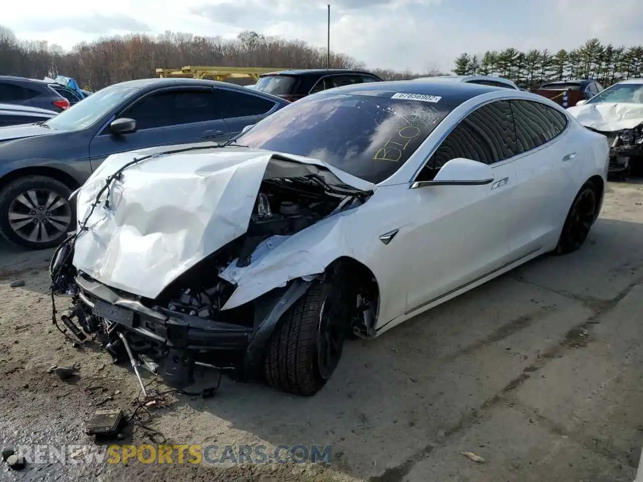 1 Photograph of a damaged car 5YJSA1E24MF426884 TESLA MODEL S 2021