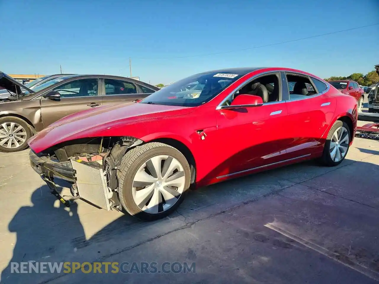 1 Photograph of a damaged car 5YJSA1E26MF424943 TESLA MODEL S 2021