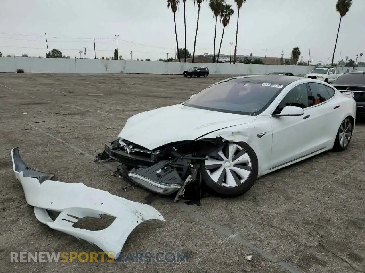 2 Photograph of a damaged car 5YJSA1E27MF426121 TESLA MODEL S 2021