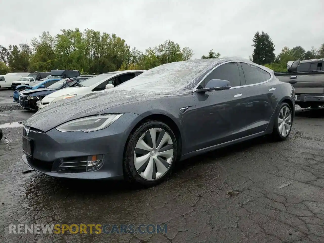 1 Photograph of a damaged car 5YJSA1E28MF423888 TESLA MODEL S 2021
