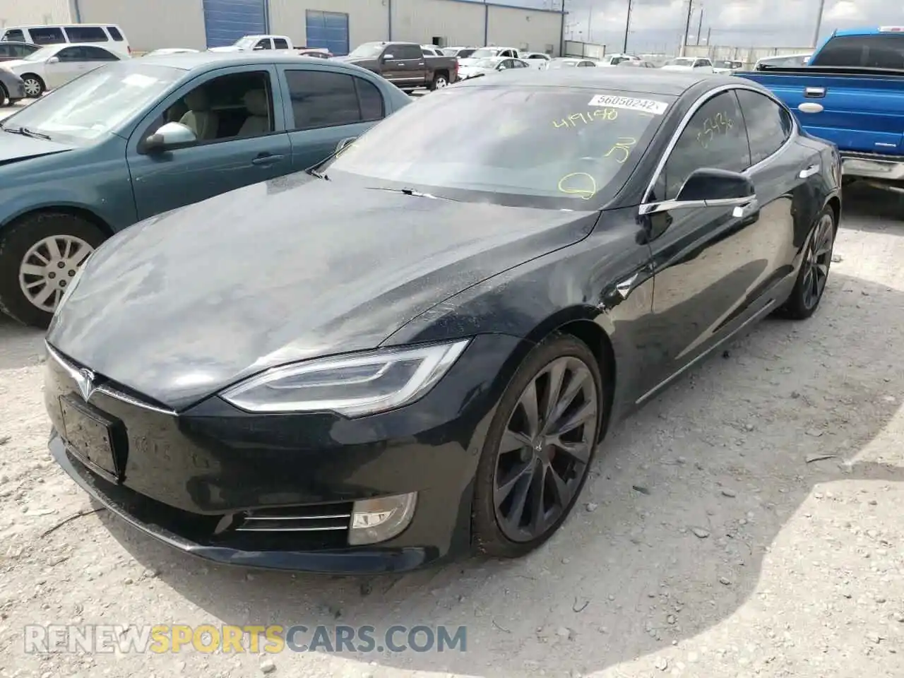 2 Photograph of a damaged car 5YJSA1E44MF419158 TESLA MODEL S 2021