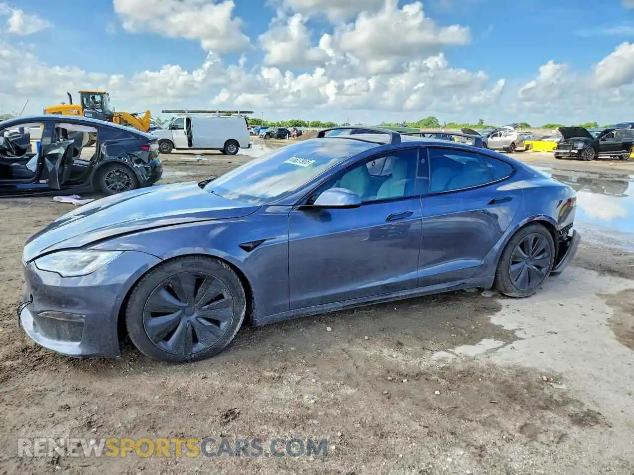 1 Photograph of a damaged car 5YJSA1E50MF454157 TESLA MODEL S 2021