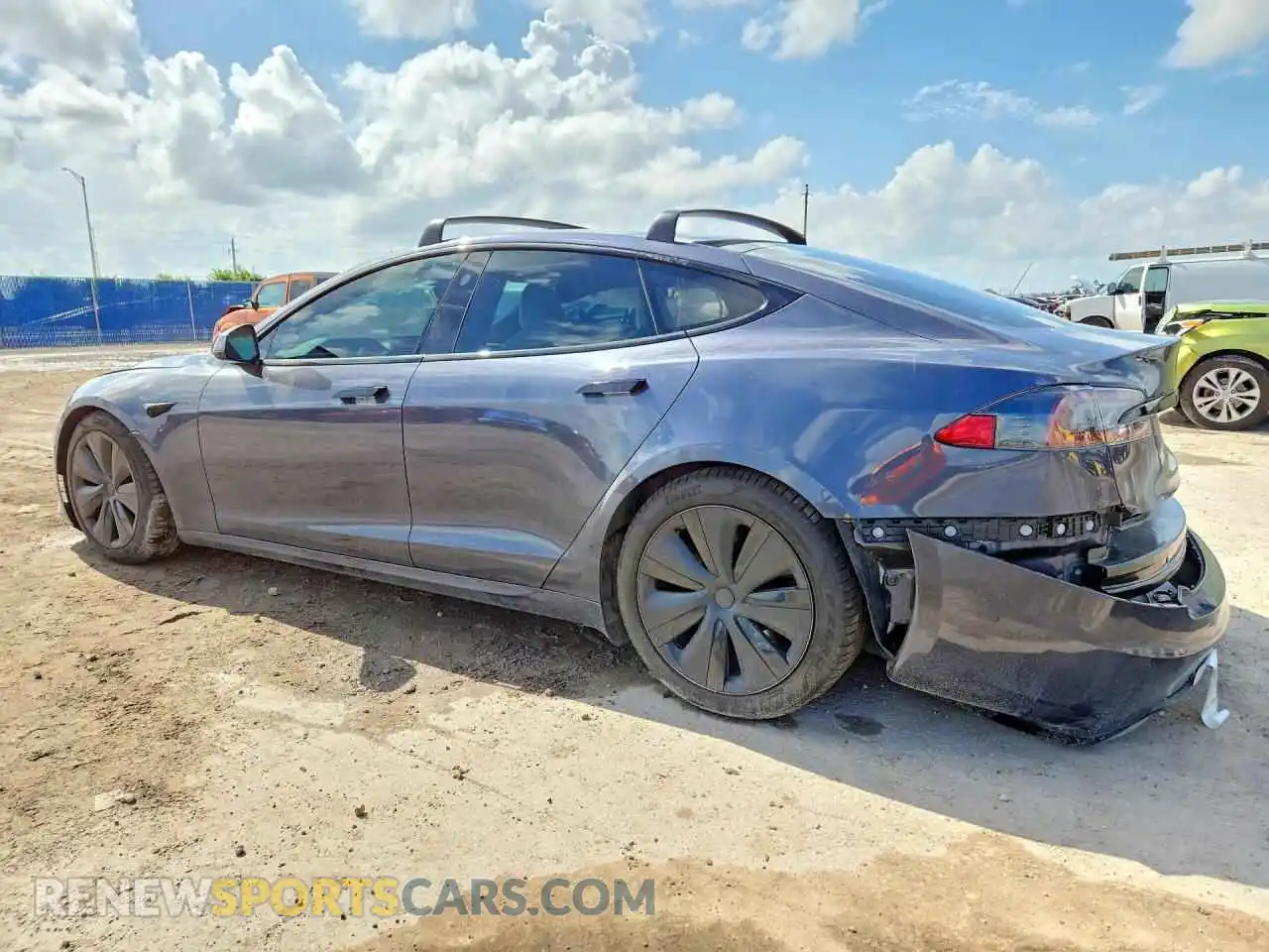 2 Photograph of a damaged car 5YJSA1E50MF454157 TESLA MODEL S 2021