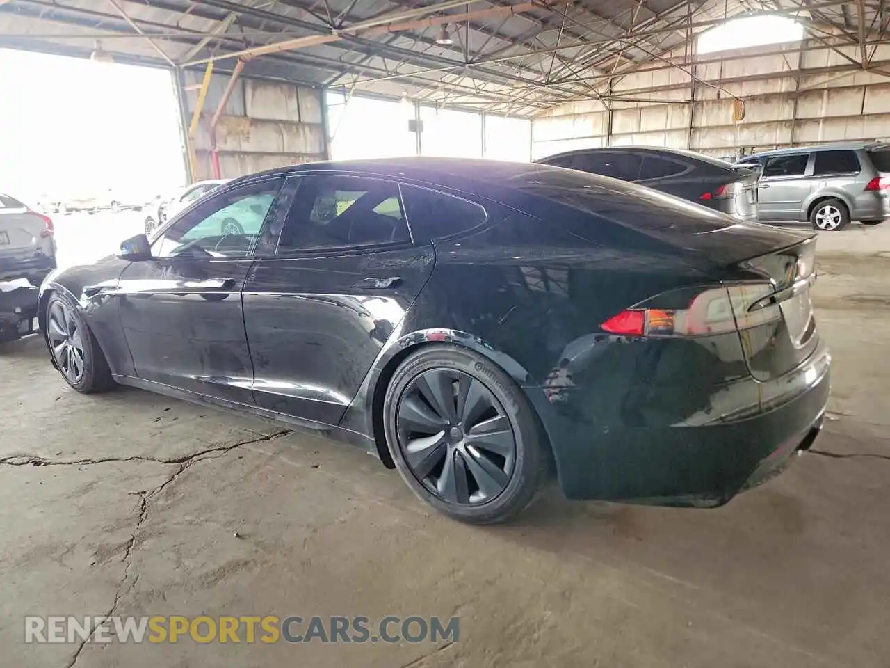 2 Photograph of a damaged car 5YJSA1E51MF453423 TESLA MODEL S 2021