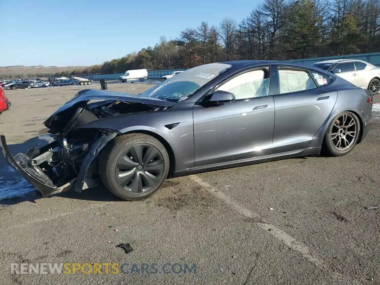 1 Photograph of a damaged car 5YJSA1E51MF455592 TESLA MODEL S 2021