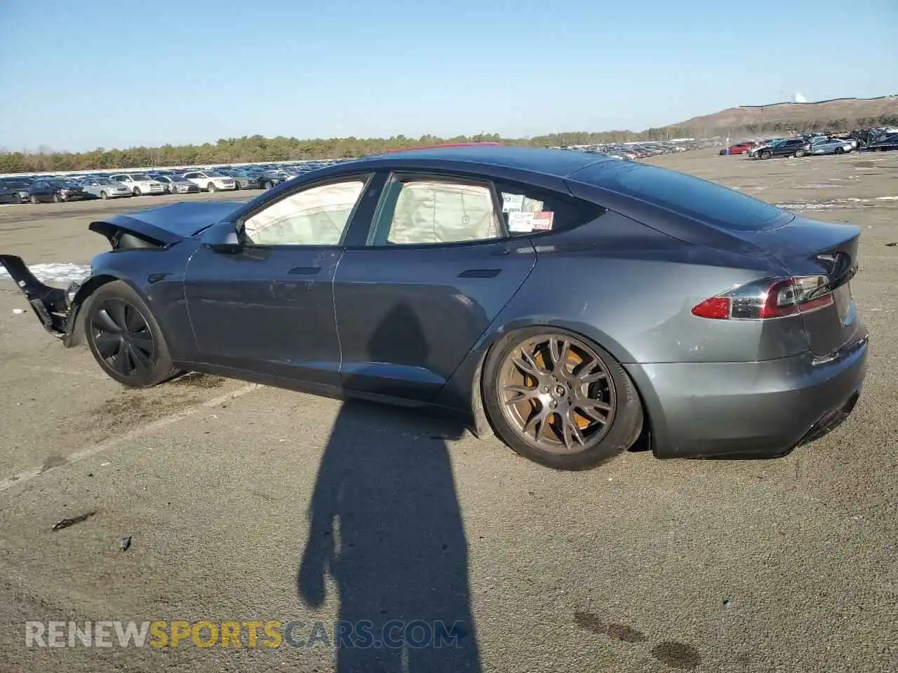 2 Photograph of a damaged car 5YJSA1E51MF455592 TESLA MODEL S 2021